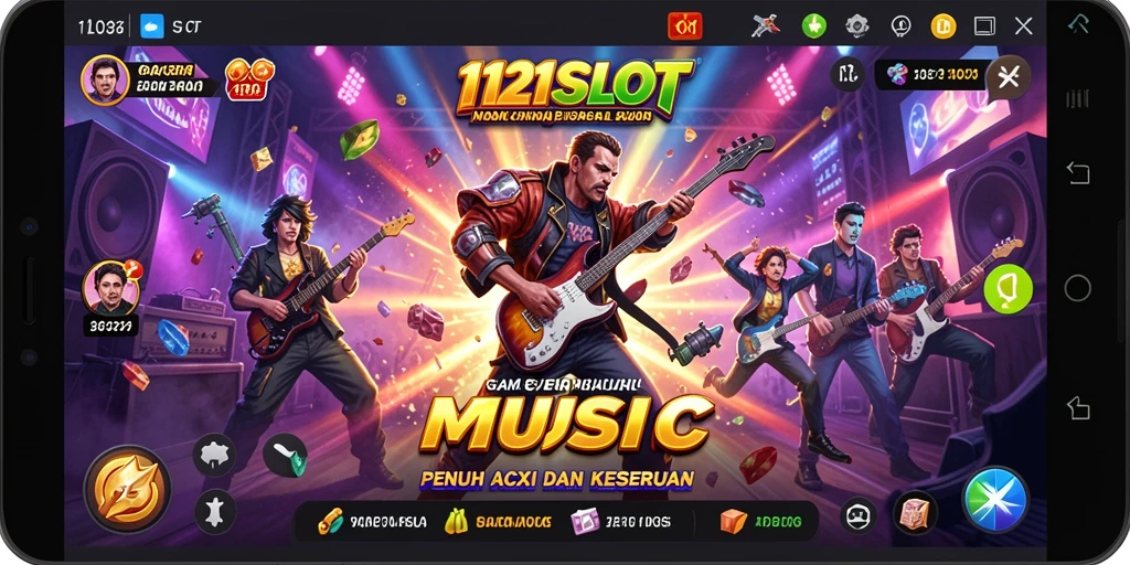 Tampilan gameplay 1121SLOT dengan musik yang asyik.