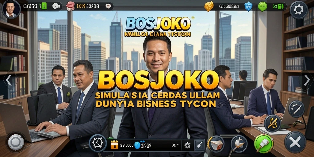 Tampilan gameplay seru dan tantangan bisnis di BOSJOKO.