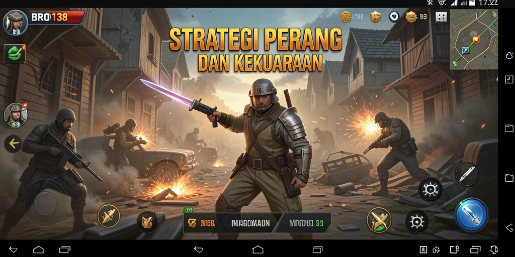 Screenshot utama BRO138 menampilkan gameplay strategi yang intens.