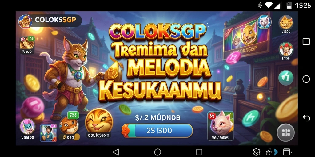 Tampilan aplikasi COLOKSGP dengan antarmuka menarik dan koleksi musik beragam.