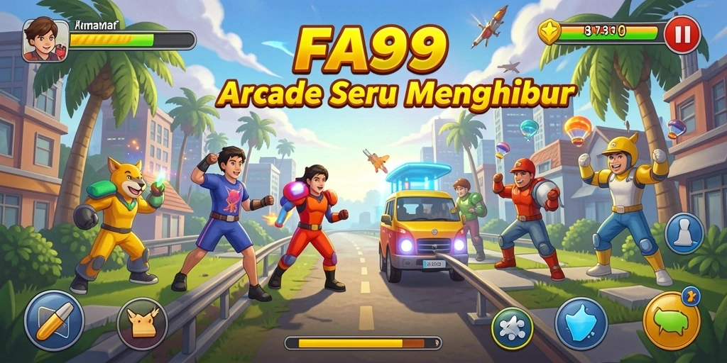 Screenshot FA99 menampilkan gameplay seru dengan karakter yang beraksi.