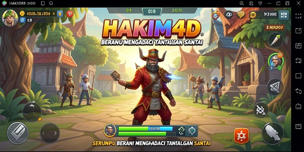 Tangkapan layar utama HAKIM4D menampilkan momen seru dalam gameplay Casual.