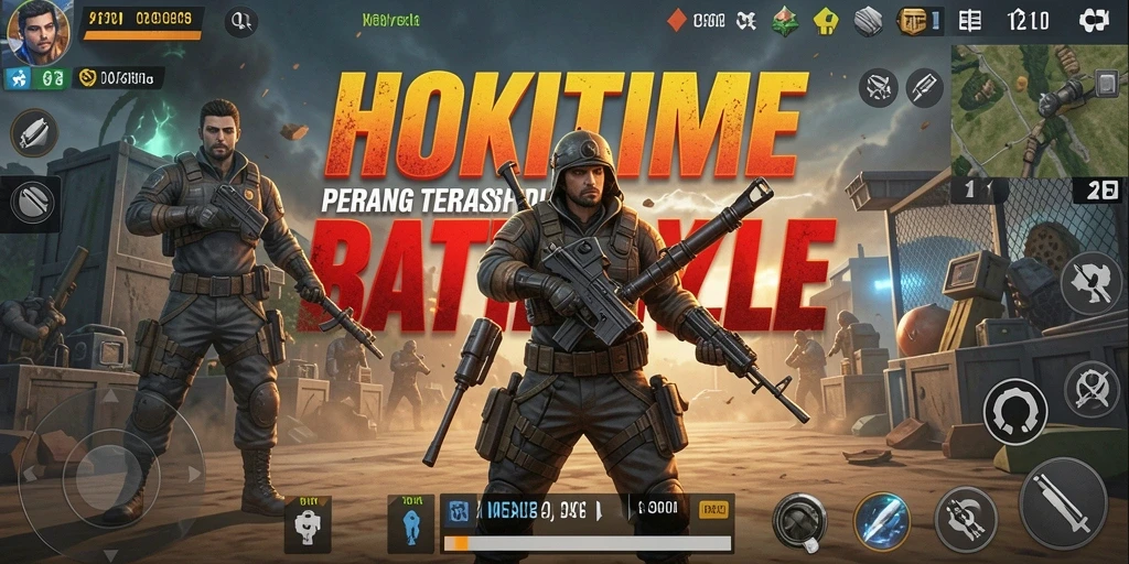 Tampilan aksi mendebarkan HOKITIME saat pertempuran Battle Royale.